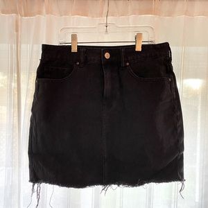 Black denim skirt